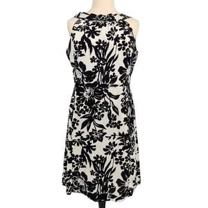 Lennie for Nina Leonard Floral Linen Blend Dress Vintage